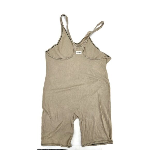 VTG Calvin Klein One Piece Bodysuit Mens XL Beige Cotton Unitard Tank - Picture 3 of 7